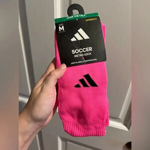 ADIDAS UNISEX PINK CREW ARCH ANKLE COMPRESSION‎ METRO SOCKS Medium 1 PAIR new
